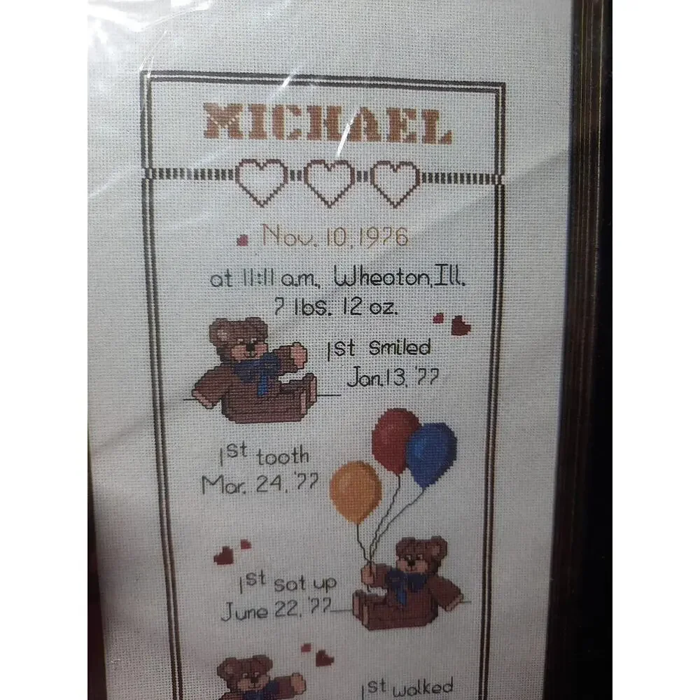 Janlynn Counted Cross Stitch Kit Bear Growth Chart 39 50 9x24